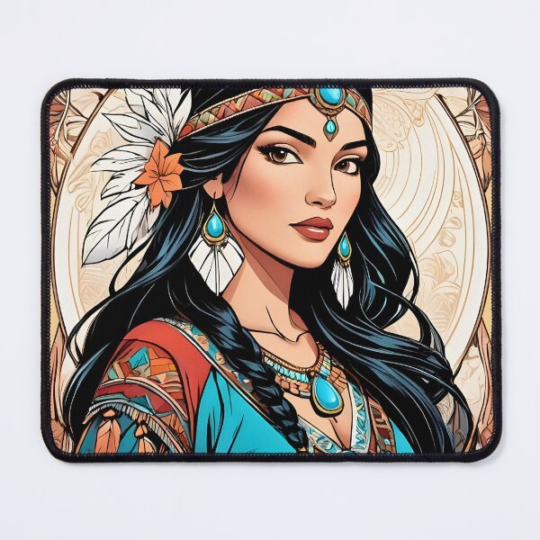 Item preview, Pocahontas Native American retro vintage tribal floral design designed and sold by BorgSpareParts.