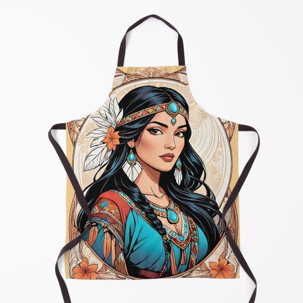 Artikelvorschau, Pocahontas Indianer-Retro-Vintage-Stammes-Blumenmuster entworfen und verkauft von BorgSpareParts.