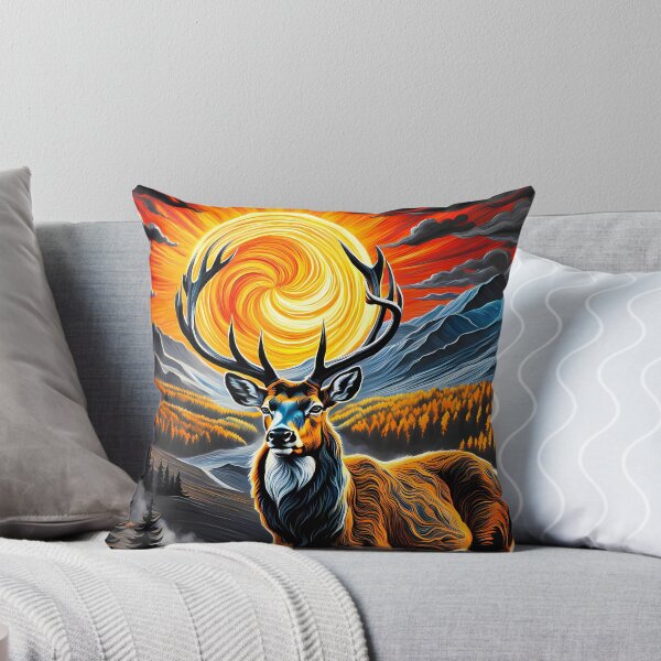 Item preview, Deer Against a Swirling Sun, Ai Generated Art  designed and sold by ACC .