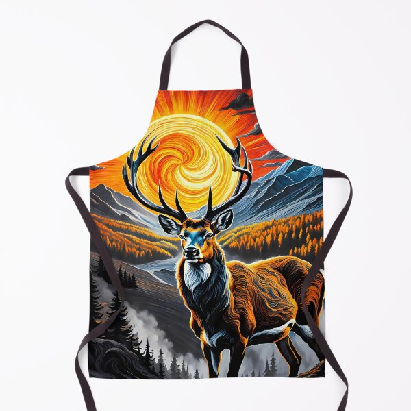 Item preview, Deer Against a Swirling Sun, Ai Generated Art  designed and sold by ACC .