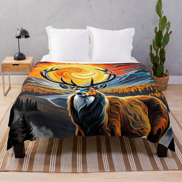 Item preview, Deer Against a Swirling Sun, Ai Generated Art  designed and sold by ACC .