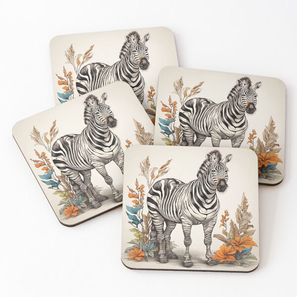 Item preview, Floral Zebra Drawing designed and sold by PolygonPinnacle.