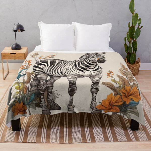 Item preview, Floral Zebra Drawing designed and sold by PolygonPinnacle.