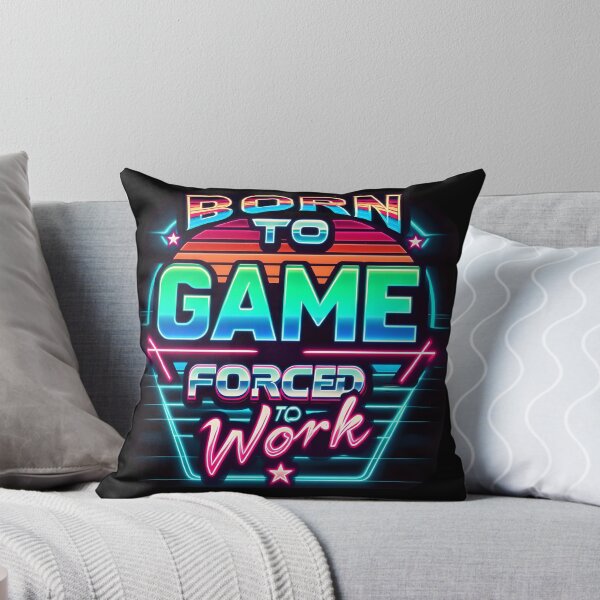 Item preview, Born To Game, Forced To Work, typography, retro designed and sold by maxmaj.