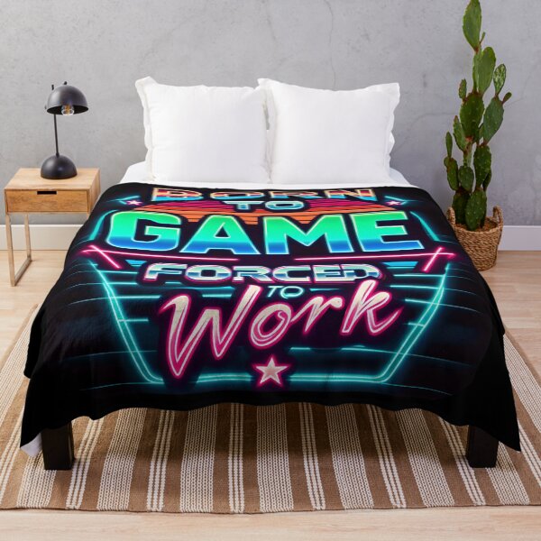 Item preview, Born To Game, Forced To Work, typography, retro designed and sold by maxmaj.