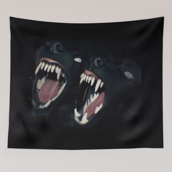 Item preview, Snarling dark wolves designed and sold by paintingflames.