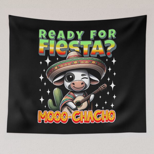 Item preview, Fiesta Shirt with funny cow pun - Mooo-chacho designed and sold by SpecialtiesShop.