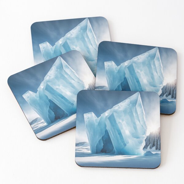 Item preview, An iceberg stands solitary in a vast snowy field, a stark contrast against the white backdrop. A reminder of the power and beauty of nature designed and sold by petrovk.
