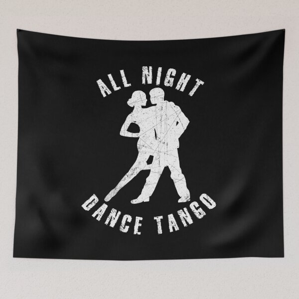 Item preview, White silhouette of a couple dancing tango designed and sold by HarridanCreates.