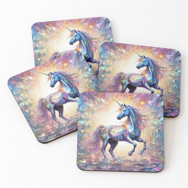Aperçu de l'œuvre Licorne arc en ciel multicolore style Géométrique / Animal géométrique design créée et vendue par GeometricPets.
