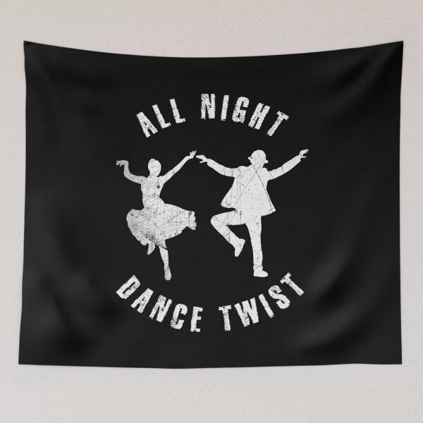Item preview, White silhouette of a couple dancing twist designed and sold by HarridanCreates.