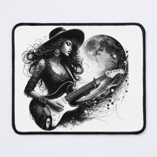Item preview, “Electric Harmonies: The Guitarist and his Bewitching Riffs” designed and sold by CHRIST5000.