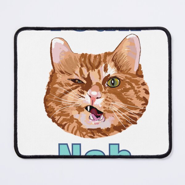 Item preview, Yeah nah cat blue writing designed and sold by Itchygrandpa.