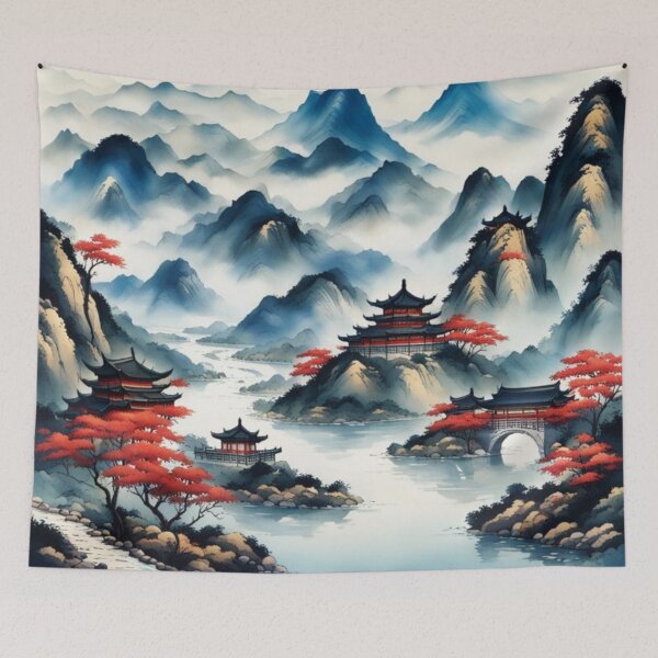 Item preview, China mountain village and river designed and sold by JackFreestone.