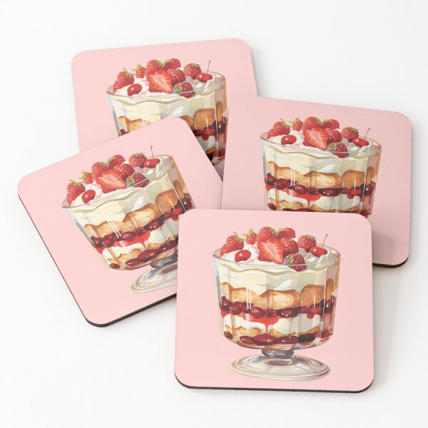 Item preview, Fresh Strawberries, Raspberries and Cherries English Trifle designed and sold by Alicia Chee.