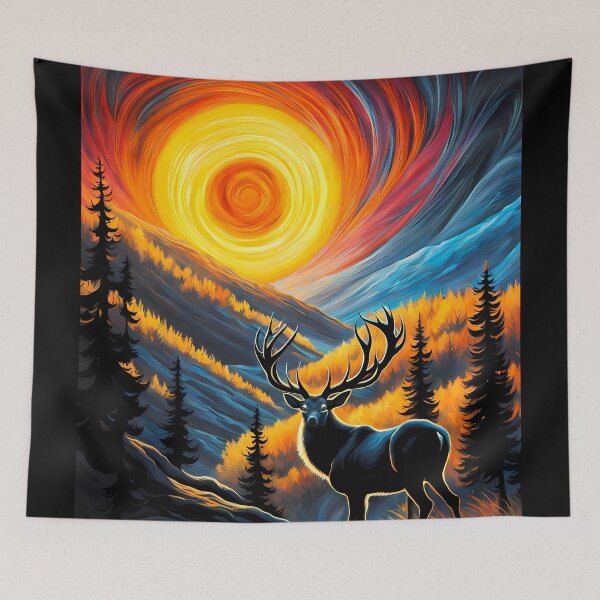 Item preview, Deer in a Sunset Forest, Ai Generated Art  designed and sold by ACC .