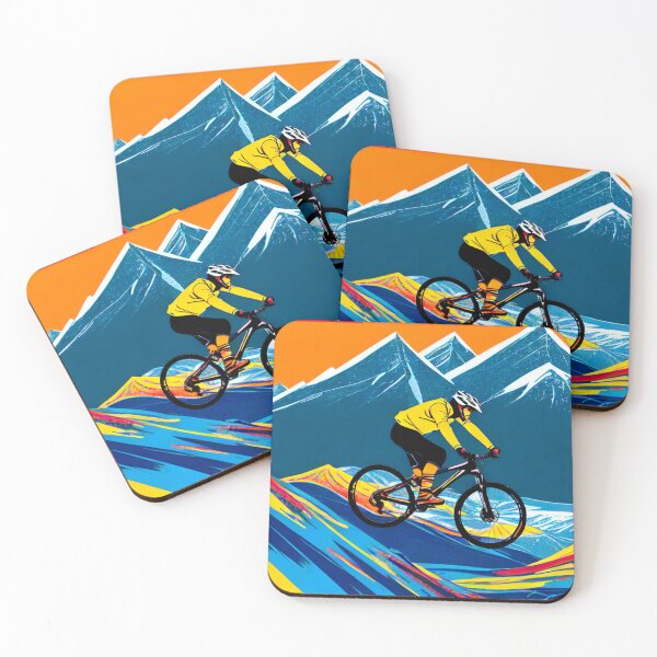 Item preview, Aerial Symphony: Surreal Abstract MTB Rider in the Mountains designed and sold by GrizzlyCollective.