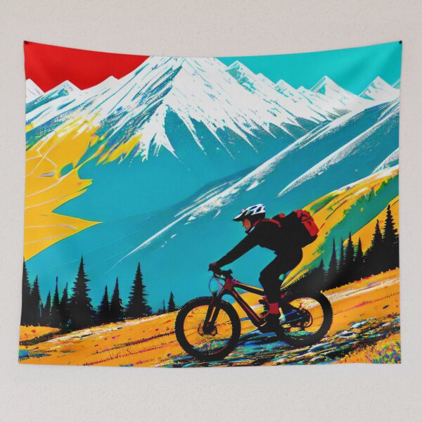 Item preview, Downhill Dreams: MTB Rider Shredding the Mountainside designed and sold by GrizzlyCollective.
