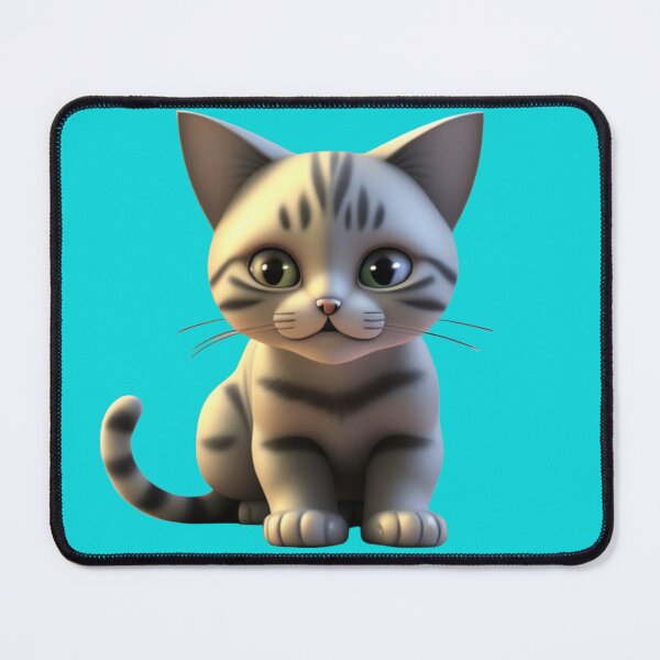Item preview, 3D Cartoon Silver Grey Tabby Kitten designed and sold by MartineP77.