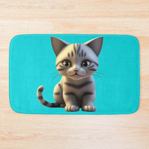 Item preview, 3D Cartoon Silver Grey Tabby Kitten designed and sold by MartineP77.