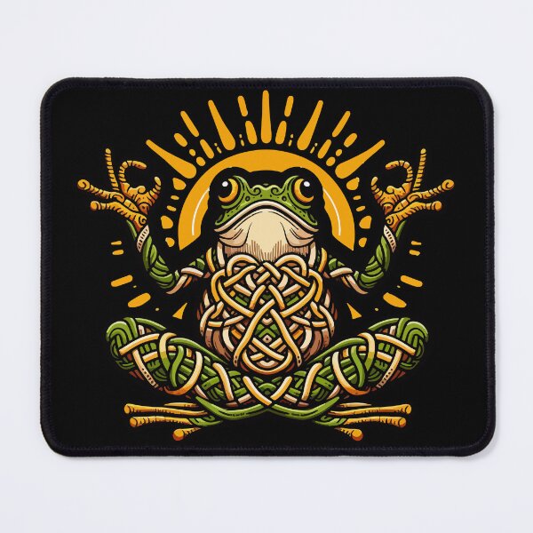 Item preview, Zen Frog: Yoga Pose in Knotwork Harmony designed and sold by Animoodles.