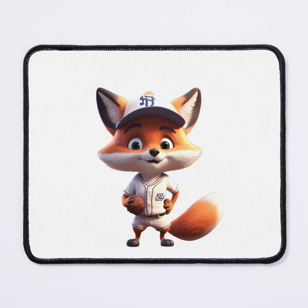 Item preview, fox plays in baseball, baseball, designed and sold by Basiadesign.