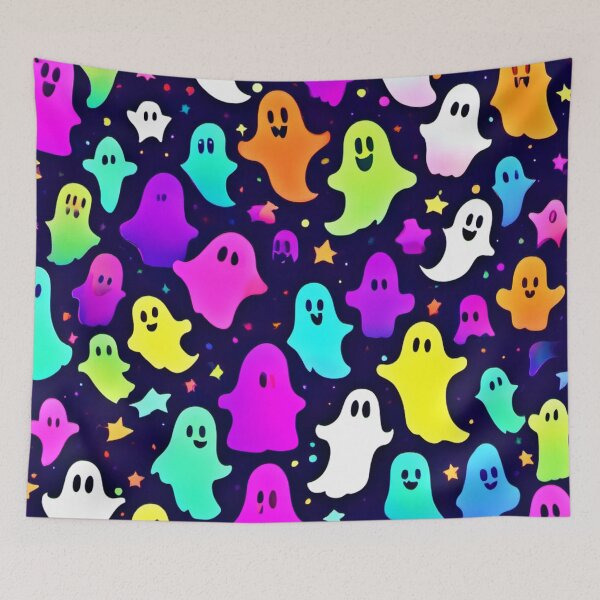Item preview, Colorful Halloween Ghosts Art designed and sold by Health And Fitness Posts e-Store.
