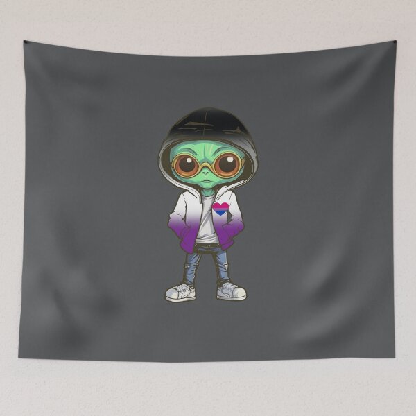 Item preview, Asexual Biromantic Pride Flag Alien, Subtle Asexual Biromantic Pride Design designed and sold by Travelslightly.