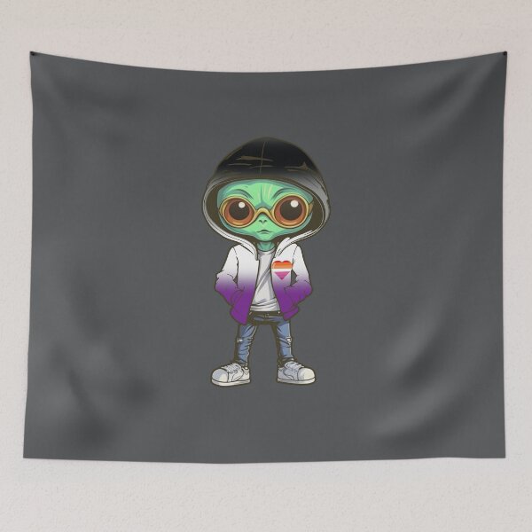 Item preview, Asexual Lesbian Pride Flag Alien, Subtle Asexual Lesbian Pride Design designed and sold by Travelslightly.