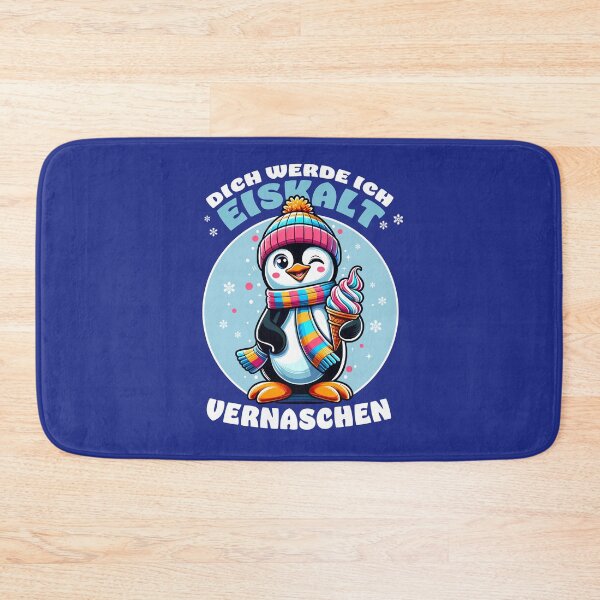 Item preview, Funny penguin with a scarf and hat eats ice cream - cool saying designed and sold by Infinitee8hirts.
