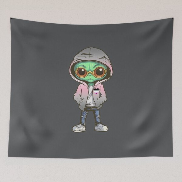 Item preview, Demigirl Asexual Pride Flag Alien, Subtle Demigirl Ace Pride Design designed and sold by Travelslightly.