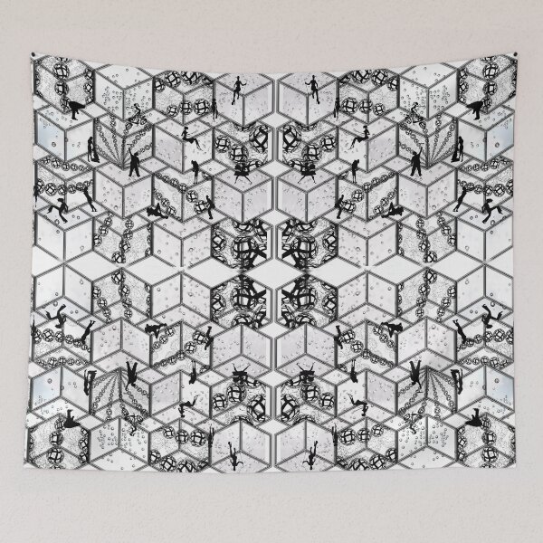 Item preview, Pop Art style ,Cube, Repeating Pattern #22 designed and sold by IdoFriedmanArt.