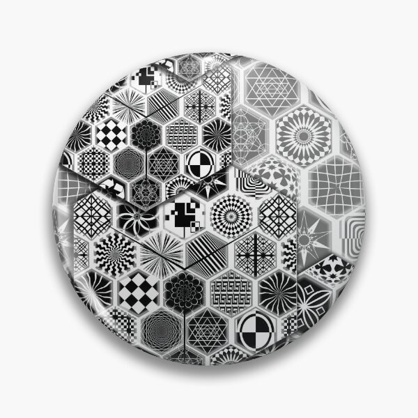 Item preview, Hexagon , B&W shapes, Repeating Pattern #11 designed and sold by IdoFriedmanArt.