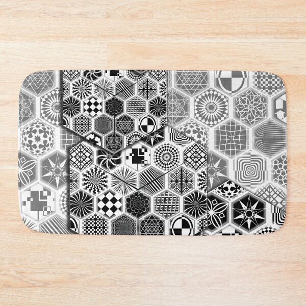 Item preview, Hexagon , B&W shapes, Repeating Pattern #11 designed and sold by IdoFriedmanArt.