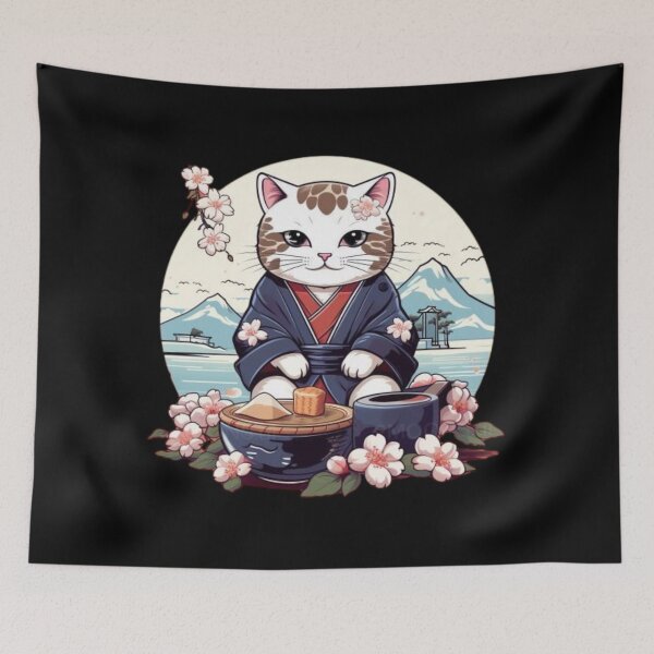 Aperçu de l'œuvre Chat Kimono 2 créée et vendue par DadDrivenDesign.