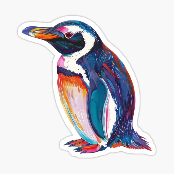 Item preview, Colourful Drawing of a Penguin designed and sold by Sticker1Central.