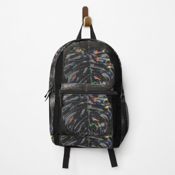 Item preview, A Graphic of Monstera Leaf in Black with Sparkling Glitters in all Colours of the Rainbow. designed and sold by NatureThing.