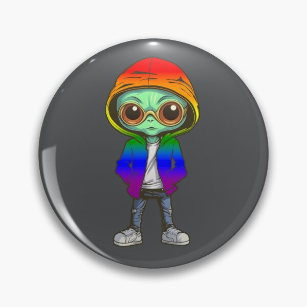 Item preview, LGBTQIA+ Pride Flag Alien, Gaylien Rainbow Pride Design designed and sold by Travelslightly.