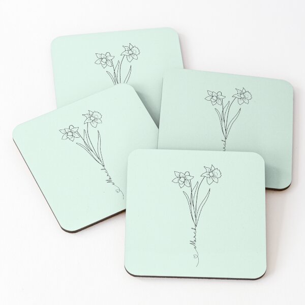 Item preview, Minimalist Typography Line Art Drawing Daffodil March Birth Flower  designed and sold by LEILA ART SPACE.