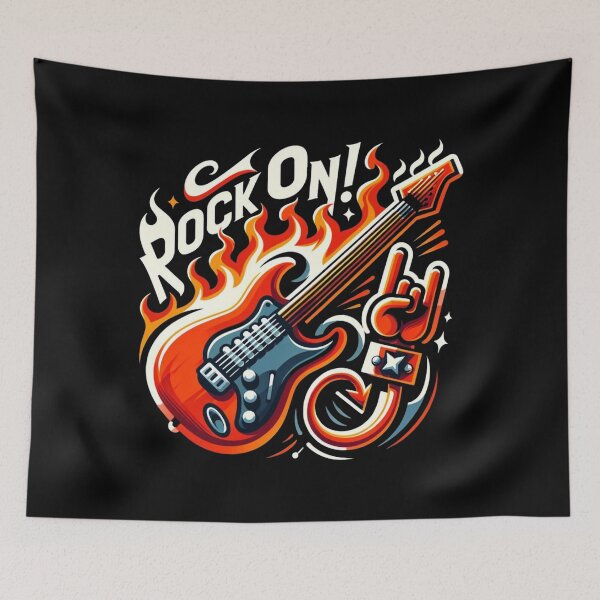 Aperçu de l'œuvre Rock On avec des cornes de diable créée et vendue par DadDrivenDesign.