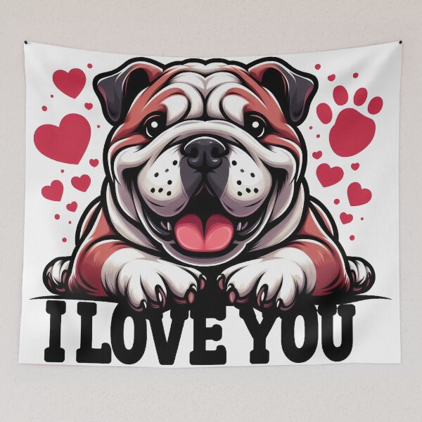 Artikelvorschau, Bulldog Love: Ein herzerwärmender Cartoon-Ausdruck entworfen und verkauft von StellarValor.