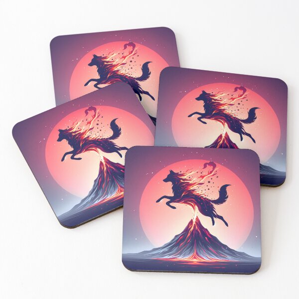 Item preview, The Wolf Jumped Over the Volcano, Ai Generated Art  designed and sold by ACC .