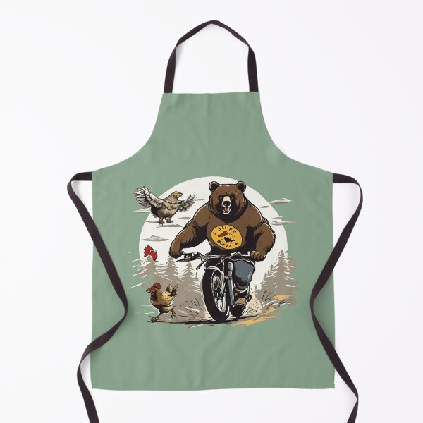 Item preview, Funny t-shirt of a bear knows a motorcycle and chickens- 'A BEAR ON A MOTORCYCLE AND CHECKENS'. designed and sold by Gadget80.