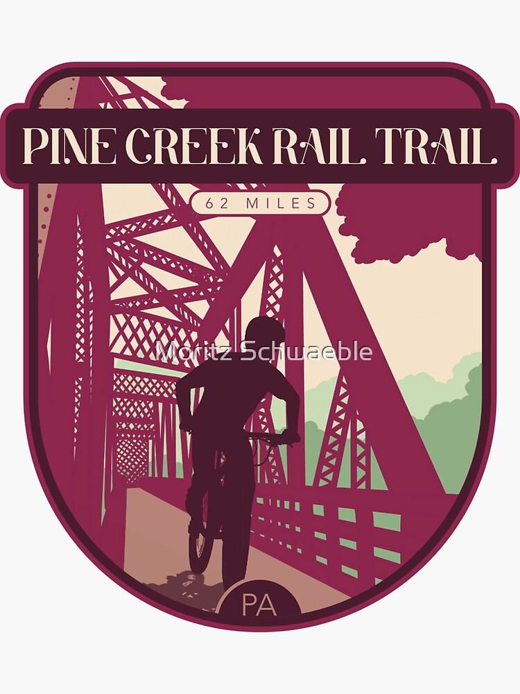 Thumbnail 3 of 3, Sticker, Pine Creek Rail Trail , 62 miles – Pennsylvania cycling designed and sold by moritzschwaeble.