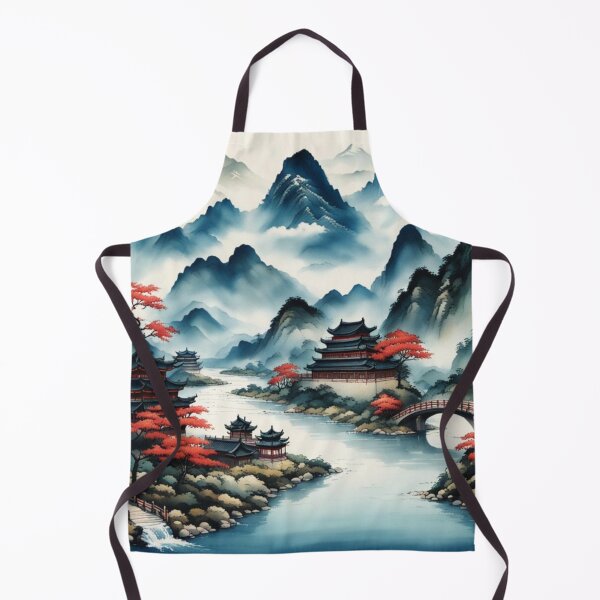 Item preview, Chinese mountain village with river designed and sold by JackFreestone.