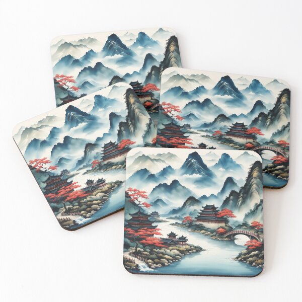 Item preview, Chinese mountain village with river designed and sold by JackFreestone.