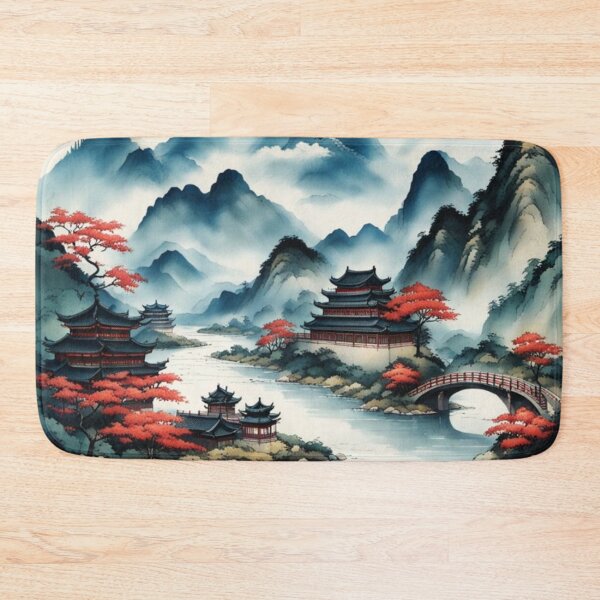 Item preview, Chinese mountain village with river designed and sold by JackFreestone.