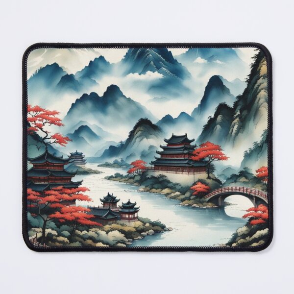 Item preview, Chinese mountain village with river designed and sold by JackFreestone.