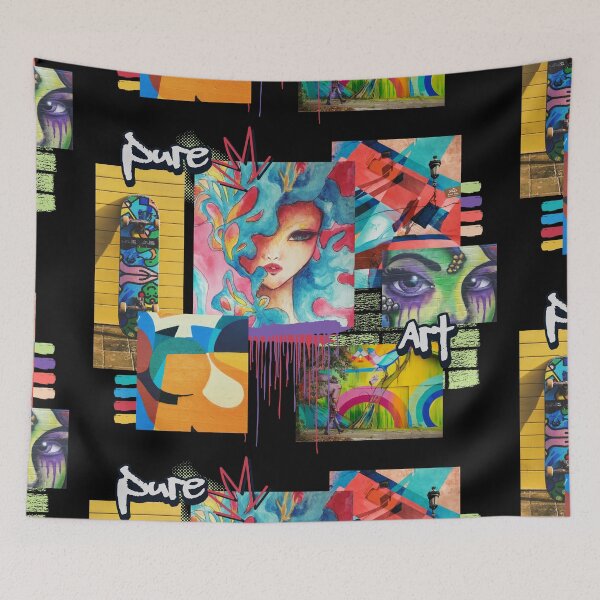Item preview, Abstract Graffiti Art Collage - Modern Colorful Poster Gift designed and sold by InkyGenies.