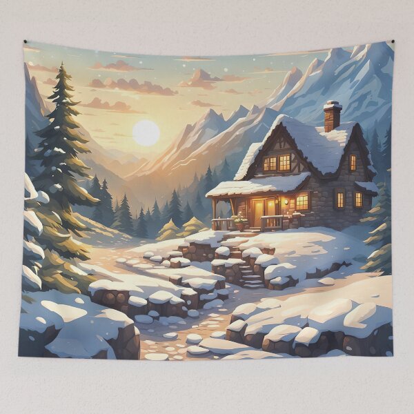 Item preview, Cozy Winter Cabin designed and sold by VeiledVision.